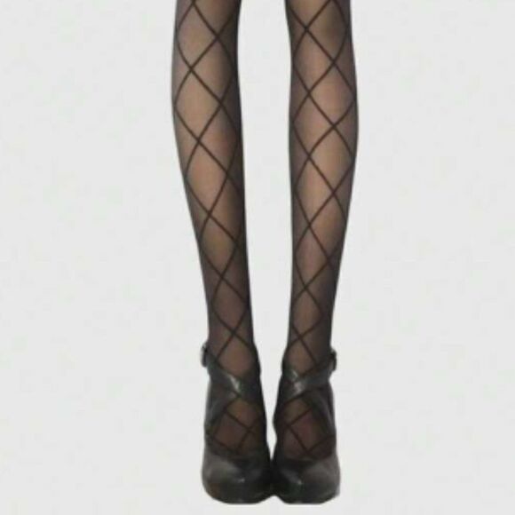 NWT, Sheer Plaid Tights, ONE SIZE - Picture 1 of 1